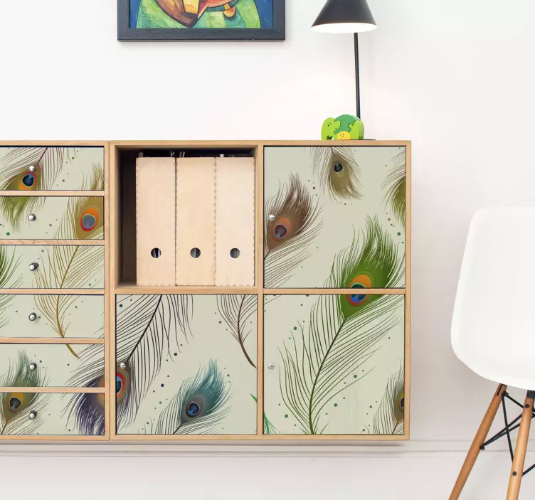 Nalepka za pohištvo iz pavjih peres - TenStickers