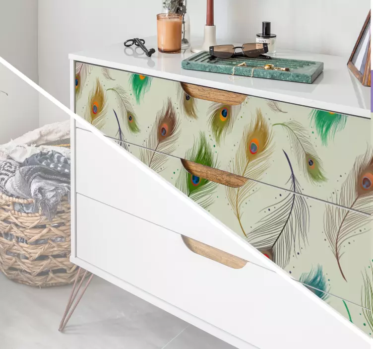 Nalepka za pohištvo iz pavjih peres - TenStickers