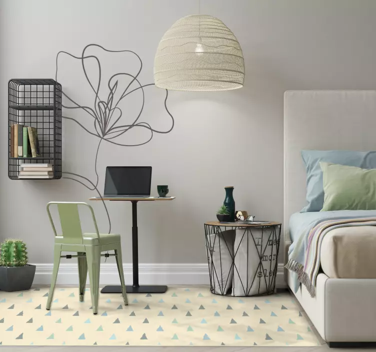 Minimalistična risba cvetja cvetlični dekor - TenStickers