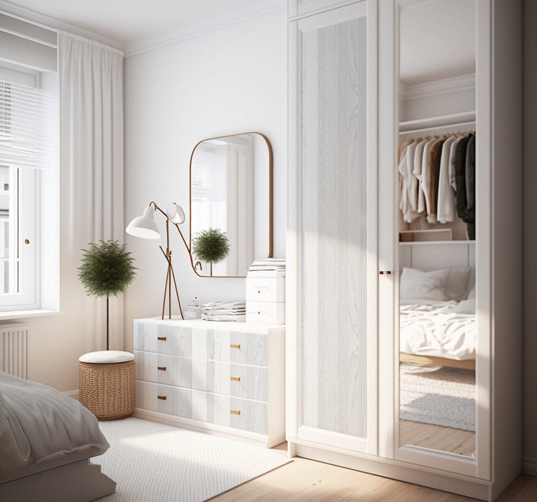 Tekstura bele lesa Nalepka za pohištvo - TenStickers