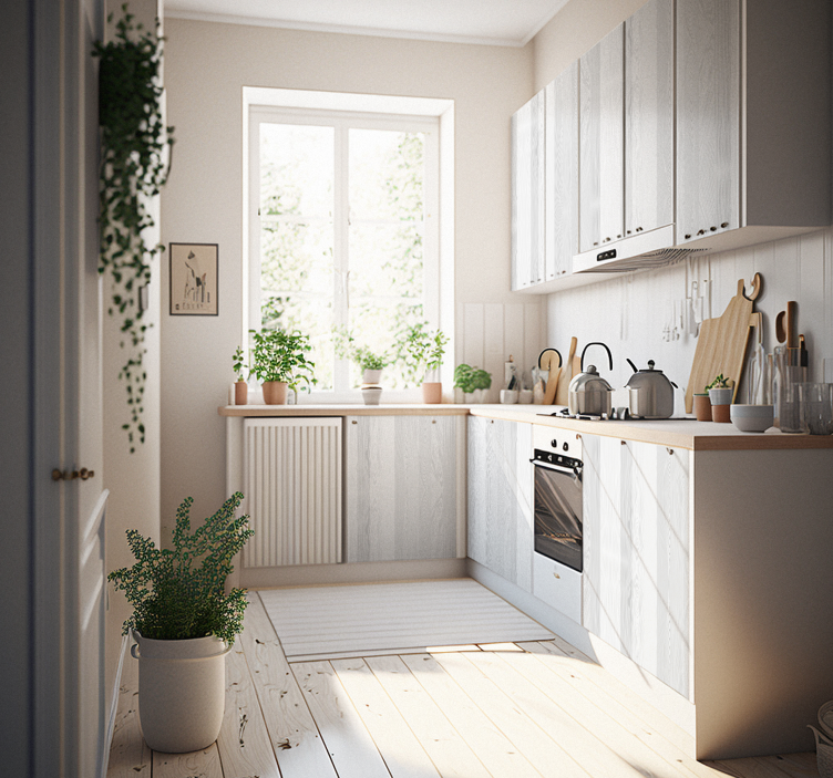 Tekstura bele lesa Nalepka za pohištvo - TenStickers