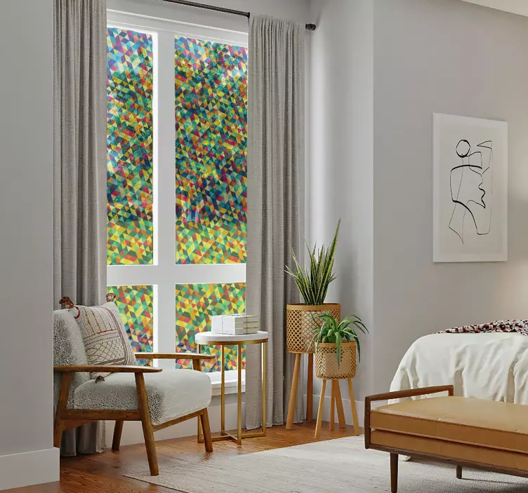 Geometrično prosojno nalepka za okno - TenStickers