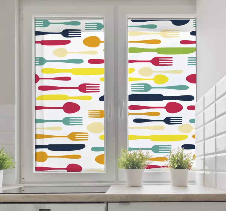 Nalepka okna z jedilnim priborom - TenStickers