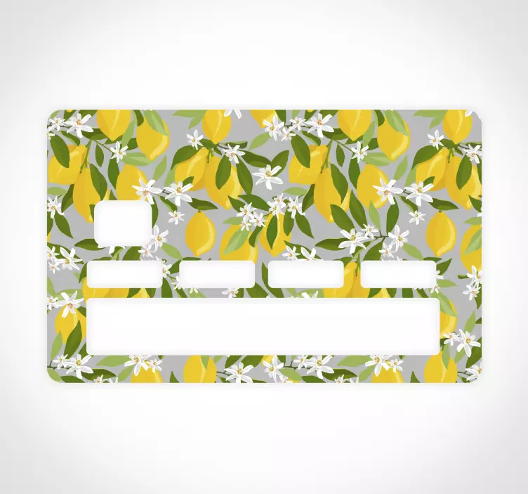 Lemon floral pattern nalepka za kreditno kartico - TenStickers