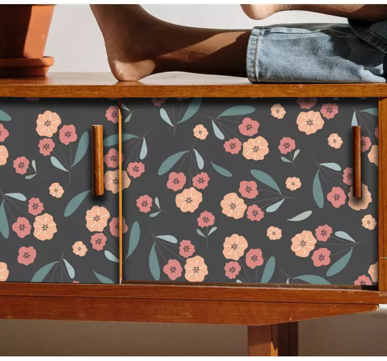 Floral patterned storage nalepka za pohištvo - TenStickers
