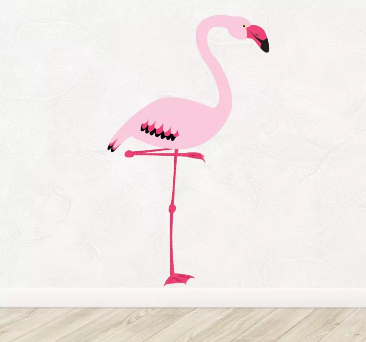 Roza flamingo stena art decal - TenStickers