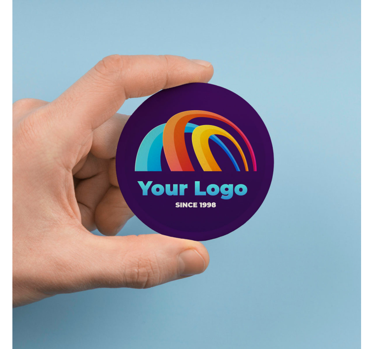 Personaliziran krog z logotipom nalepka za pisarno - TenStickers