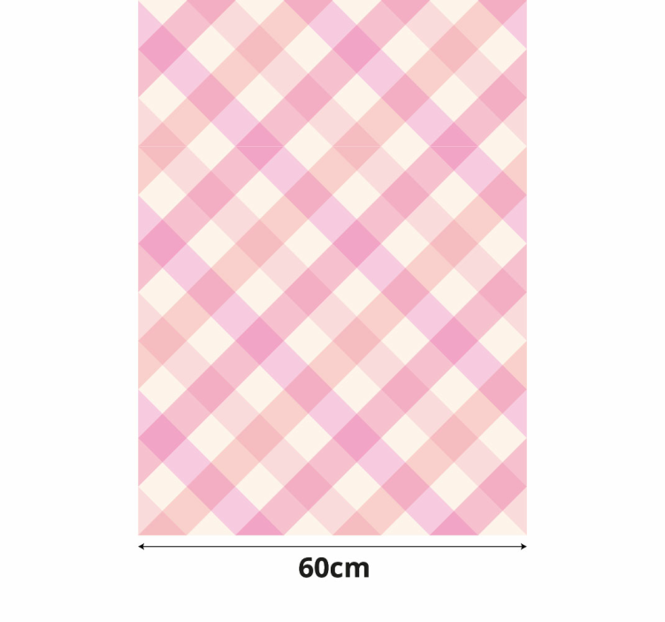 Pink checkered pattern nalepka za hladilnik - TenStickers