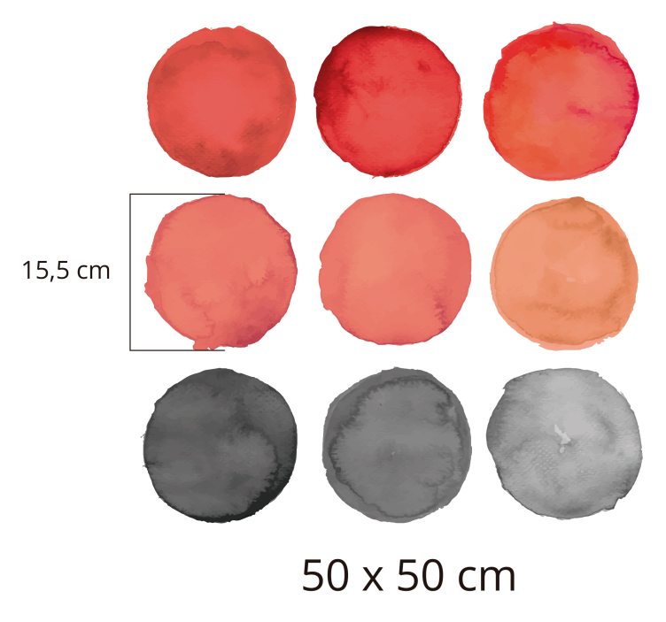 Sivi krogi in nalepka koralnih sten pantone - TenStickers