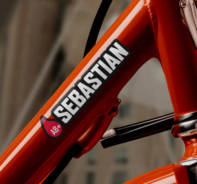 Zastavica z imenom krvna skupina nalepka za kolo - TenStickers