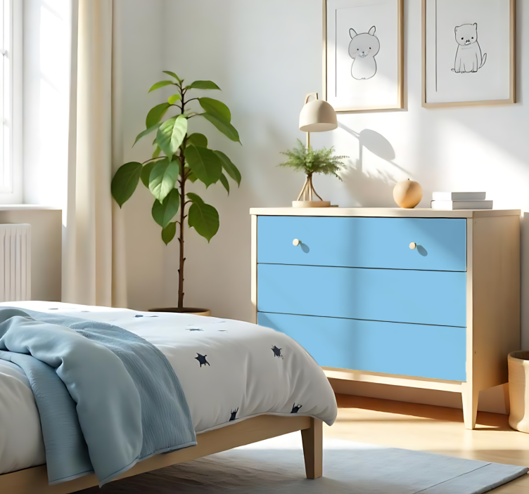 Mat nebesno modra enobarvna nalepka za rjuhe - TenStickers