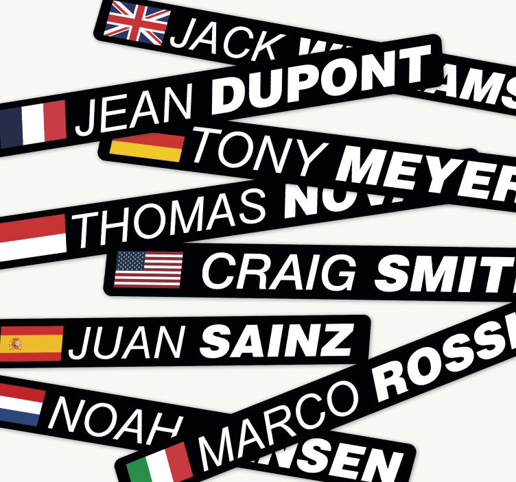 Cestno kolo z zastavo in oznako nalepka za kolo - TenStickers