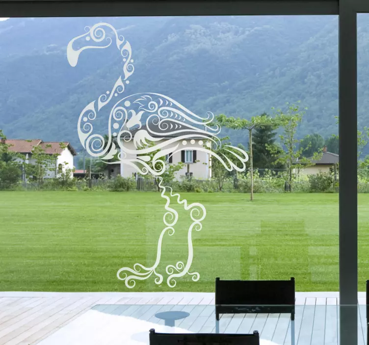 Abstraktna flamingo nalepka - TenStickers