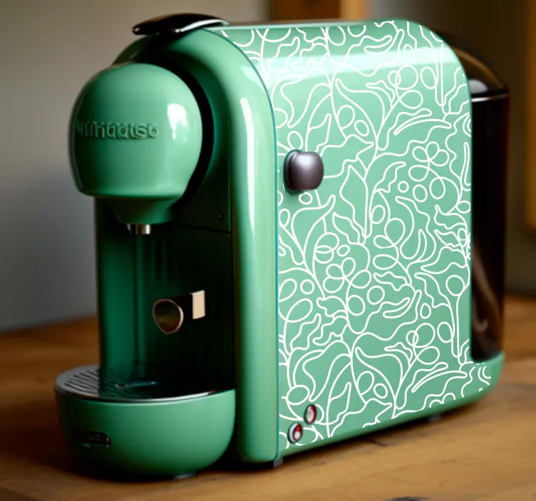 Abstraktna kavna rastlina nalepka za električne aparate - TenStickers