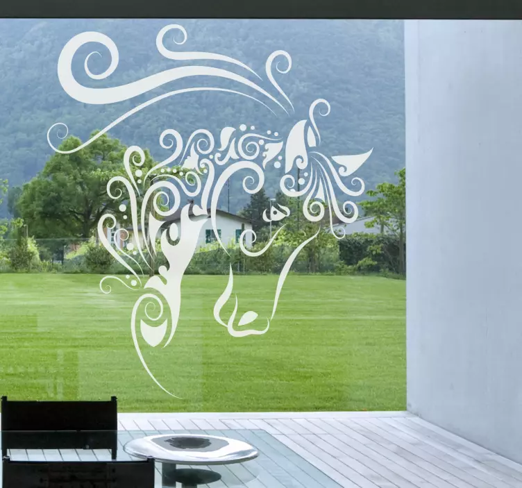 Abstraktna konjska okna nalepka - TenStickers