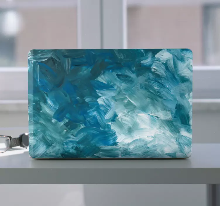 Abstraktni modri vzorci nalepka za prenosnik - TenStickers