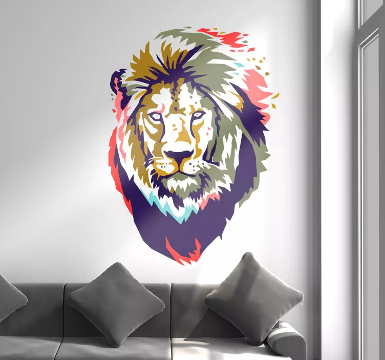 African lion dnevna soba stenski dekor - TenStickers