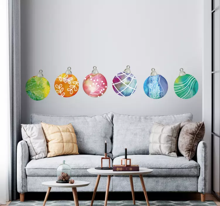 Akvarel božični okras božična nalepka - TenStickers