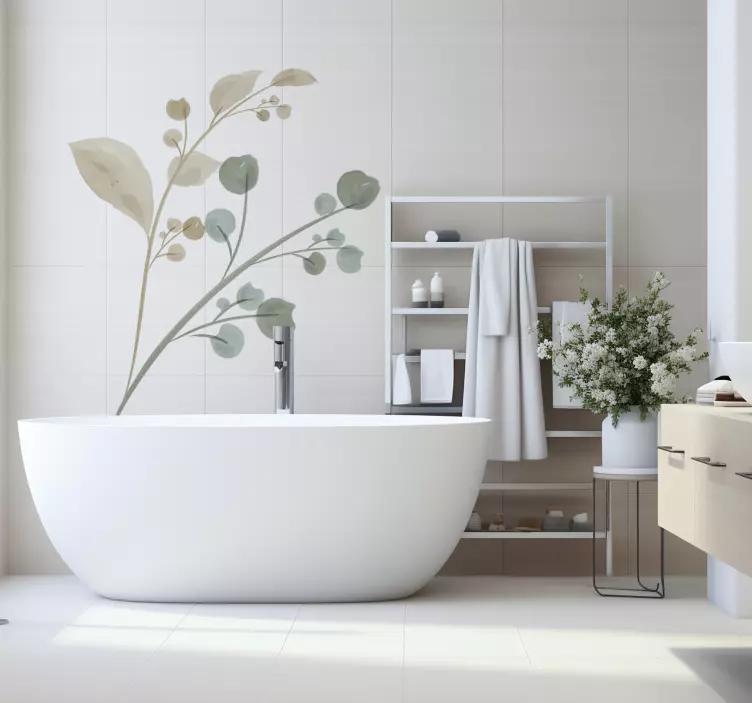 Akvarel brench kopalniška nalepka za steno - TenStickers