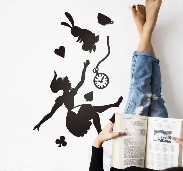 Alice in nalepka iz belega zajca - TenStickers