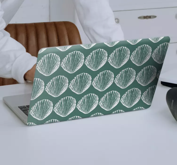 Aranžma z motivom školjke nalepka za prenosnik - TenStickers