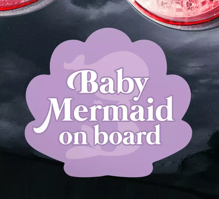 Baby mermaid alert nalepka za otroka v avtu - TenStickers