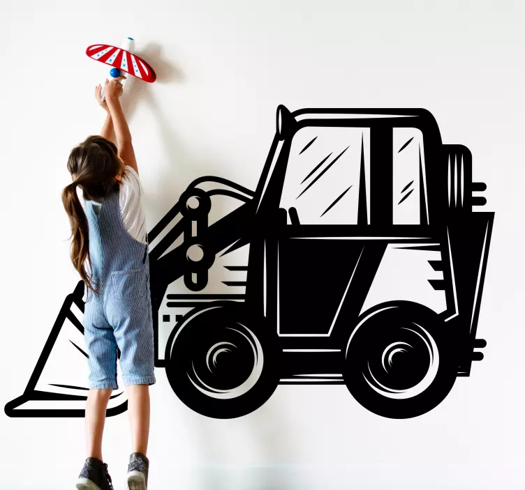 Bager buldožer stroj otroška igračka nalepka - TenStickers