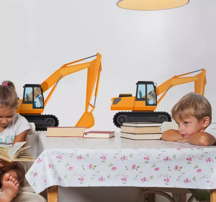 Bager dva risalna stroja nalepka igrače - TenStickers