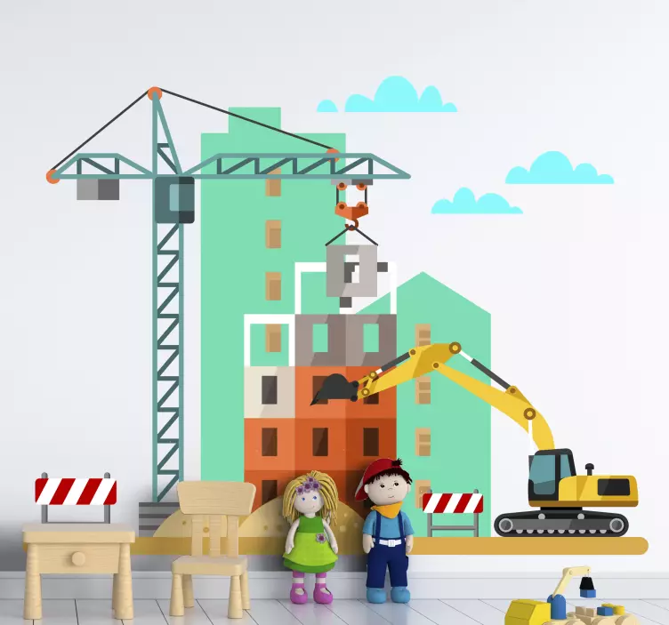 Bagger gradbišče otroška spalnica nalepka - TenStickers