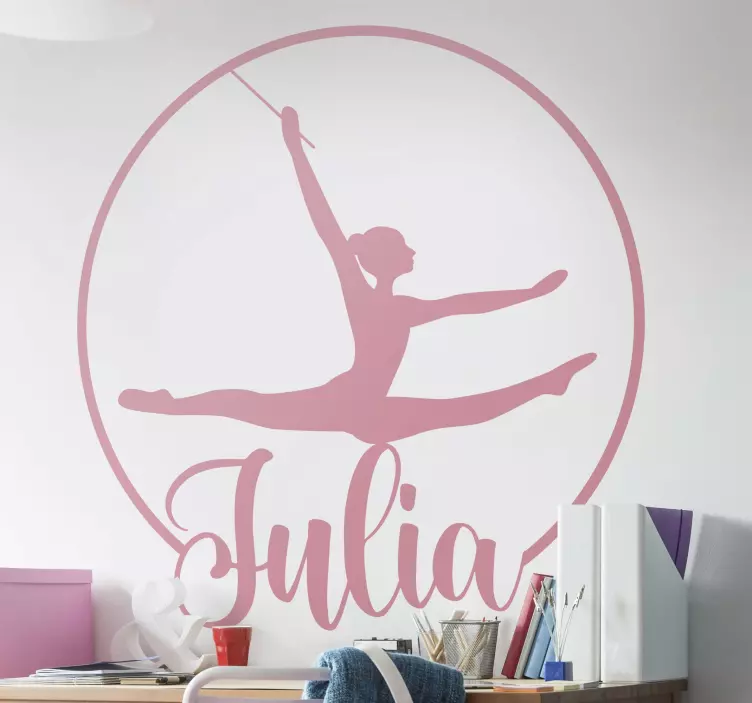 Nalepka balerina z imenom dance wall - TenStickers