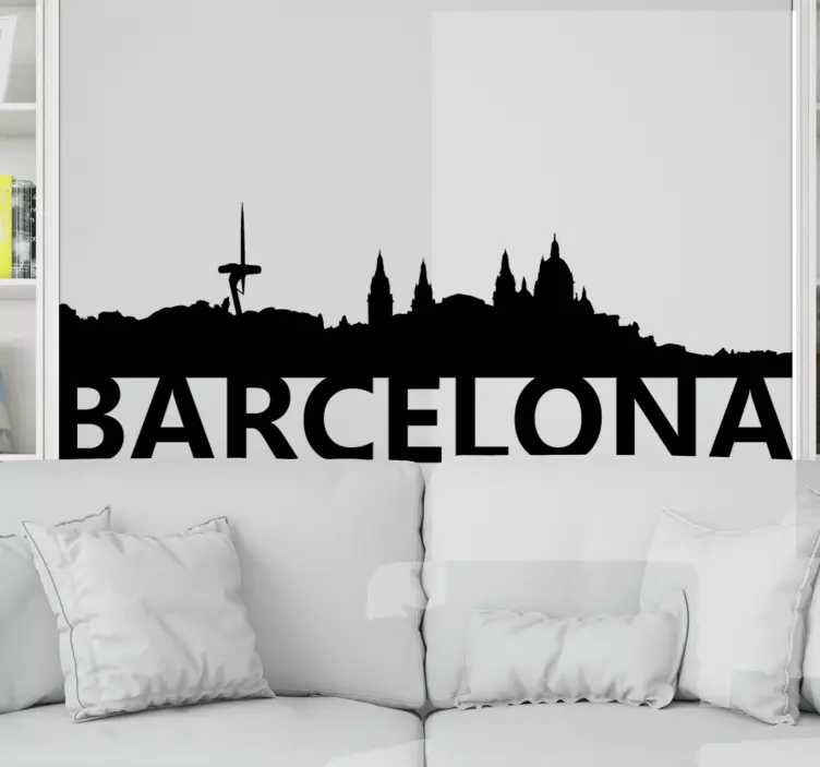 Barcelona skyline outline nalepka mesta - TenStickers