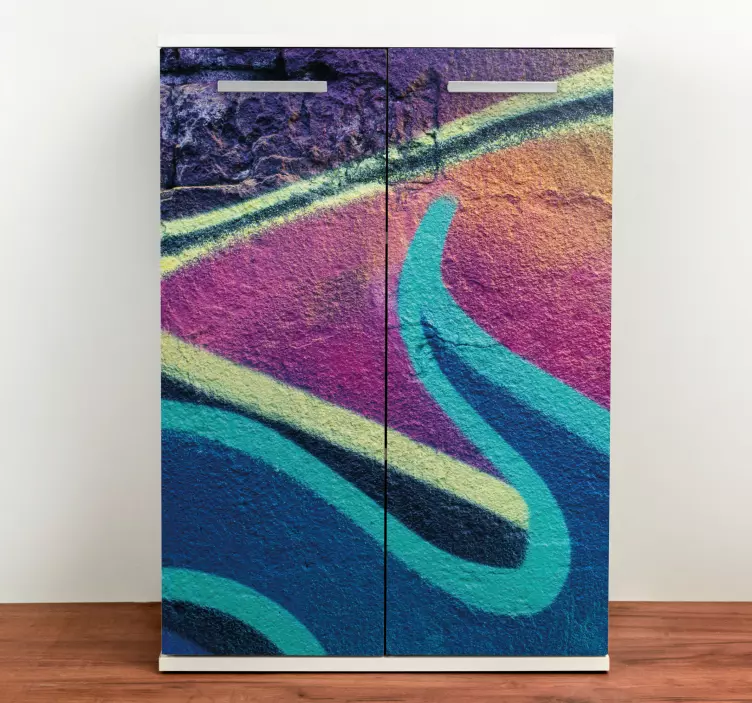 Barvit dizajn valov Nalepka za pohištvo - TenStickers