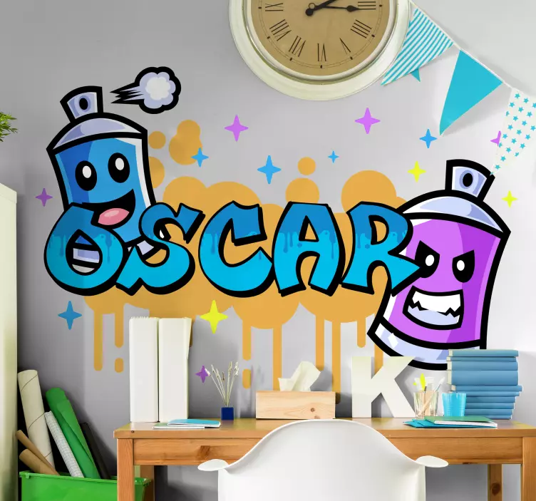 Barvita grafitna urbana nalepka - TenStickers