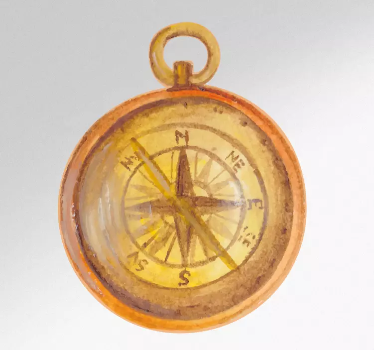 Barvita ilustracija kompasa ilustracija na prikolici - TenStickers