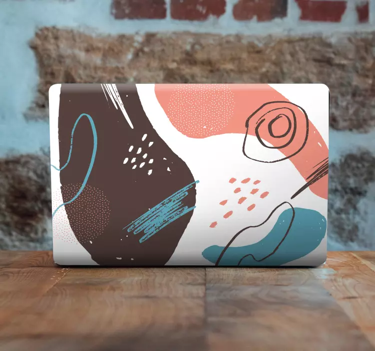 Barvite abstraktne oblike nalepka za prenosnik - TenStickers