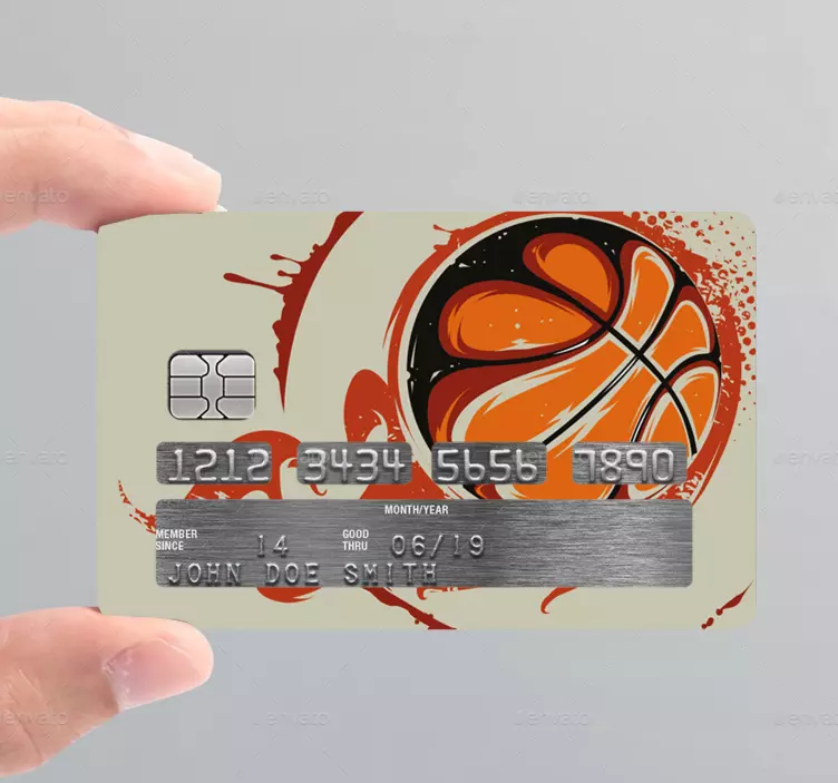 Basketball splatter design nalepka za kreditno kartico - TenStickers