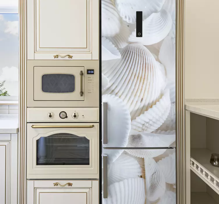 Bele školjke nalepka hladilnika - TenStickers