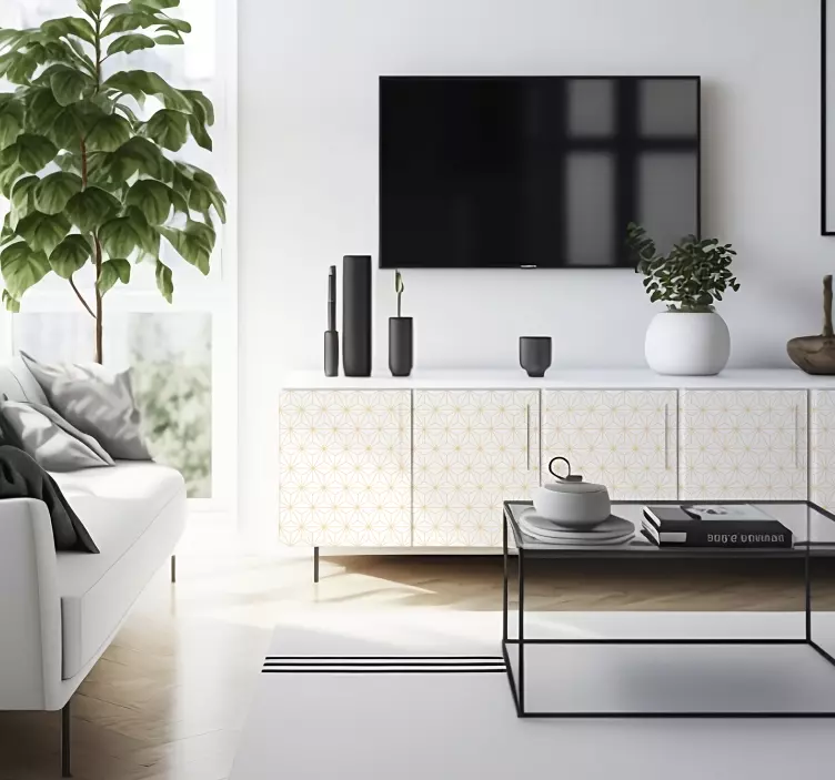 Bele in zlate črte Nalepka Črtami - TenStickers