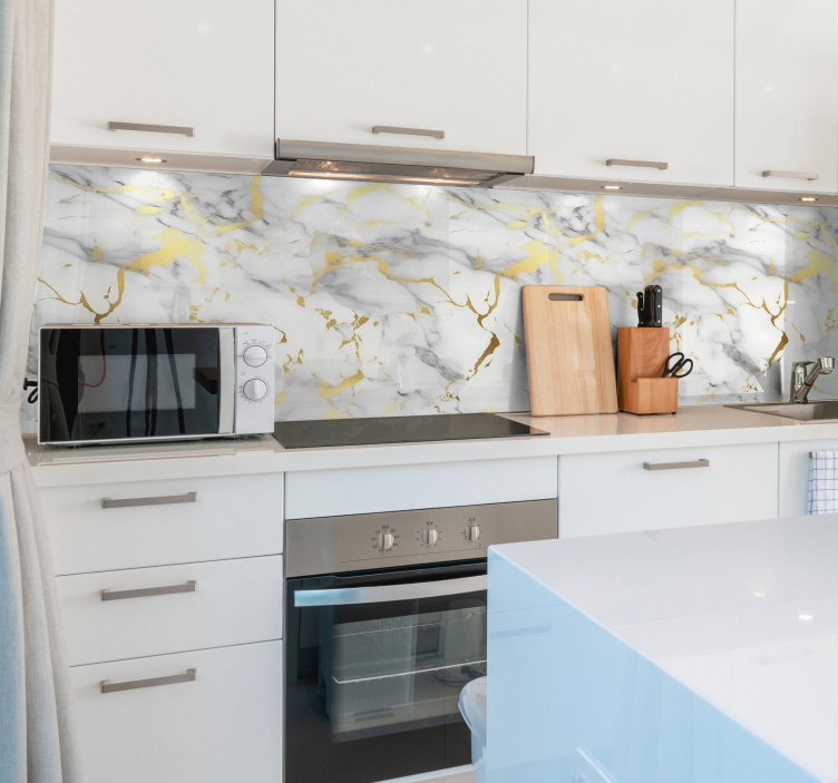 Beli mramor s zlatimi žilami samolepilne nalepka z vzorci - TenStickers