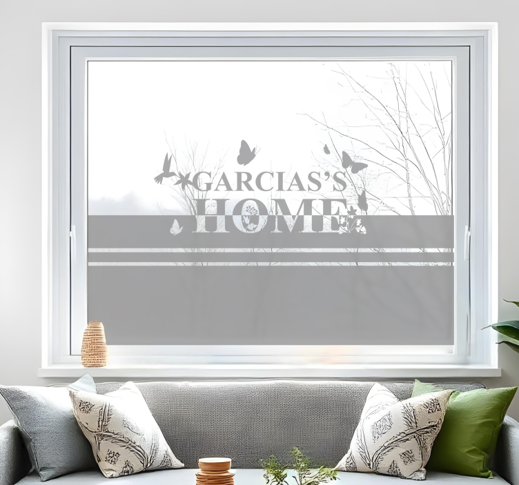 Besedilo z rastlinami nalepka za okno - TenStickers