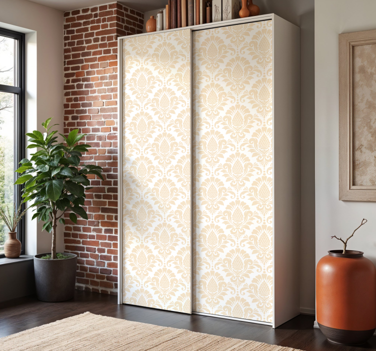 Bež damast vzorec Nalepka za pohištvo - TenStickers