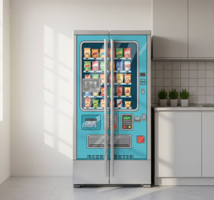 Blue vending machine nalepka za hladilnik - TenStickers