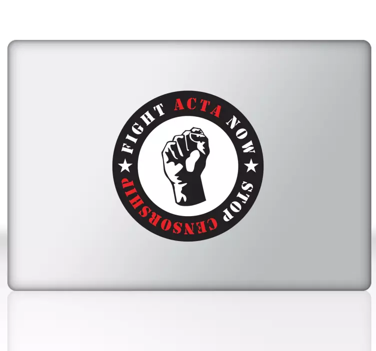 Boj proti acta laptop decal - TenStickers