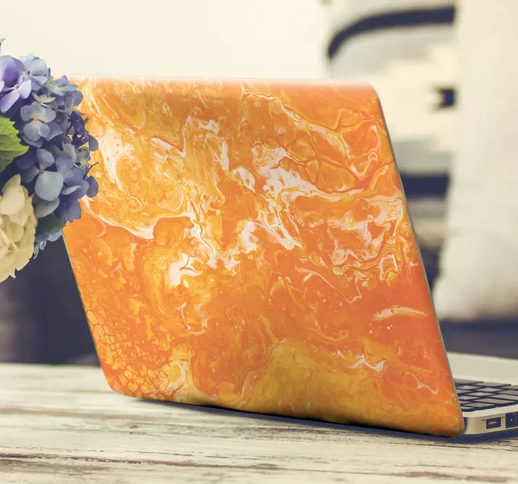 Bold orange pattern nalepka za prenosnik - TenStickers