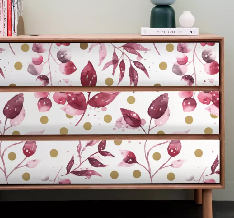 Bordo listi z zlato nalepko za pohištvo - TenStickers