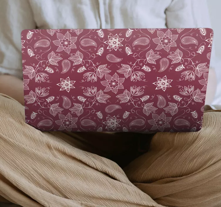 Botanični slog potiska nalepka za prenosnik - TenStickers