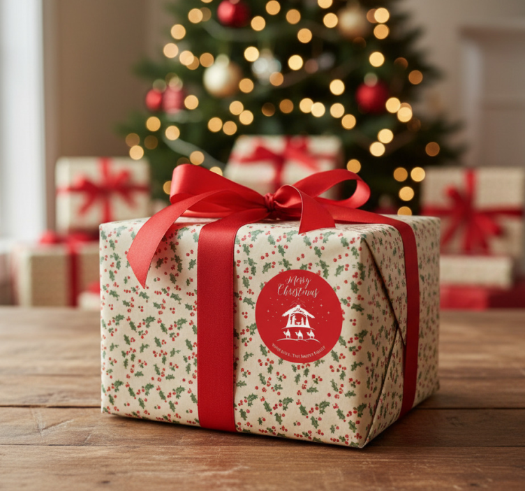 Božična nalepka for gifts personalized name - TenStickers