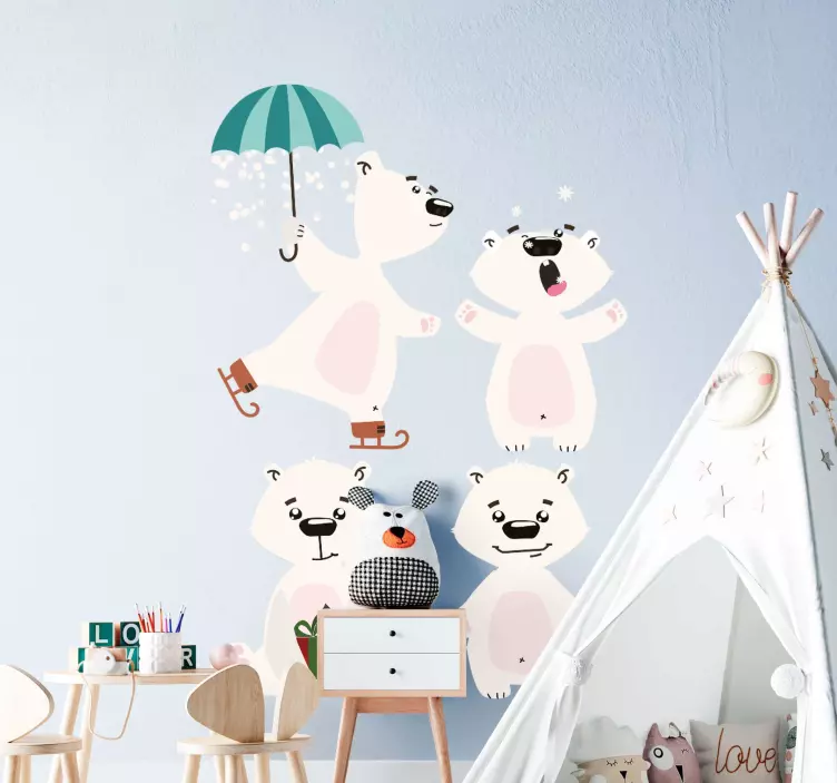 Božična nalepka polarni medved - TenStickers