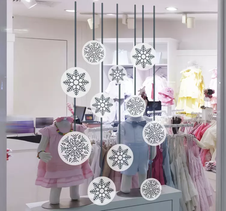 Nalepka za božično okno snežinke - TenStickers