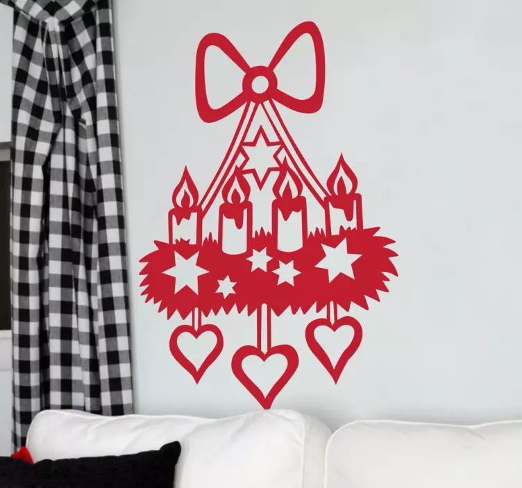 Božična sveča svetilka okrasni nalepka - TenStickers